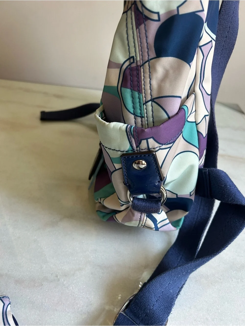 Coach Kyra Scarf Print Nylon Backpack + Matching Wristlet F19279